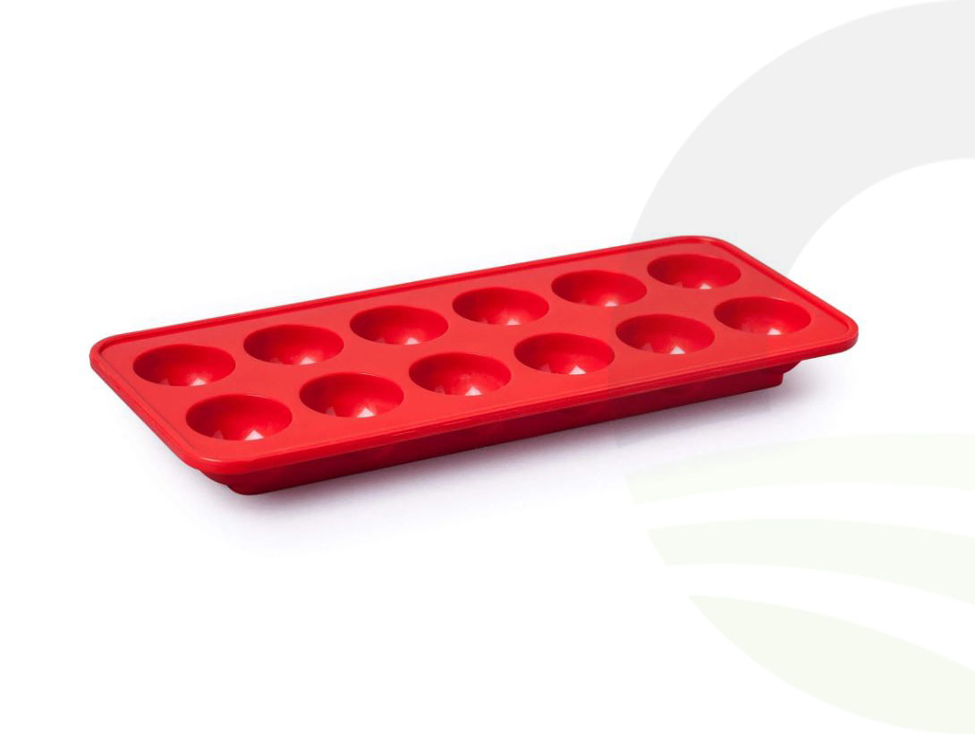 Zeal Ice Cube Tray Round Silicone Red