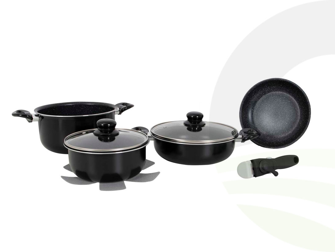 Gimex Cookware Set Black 7pc