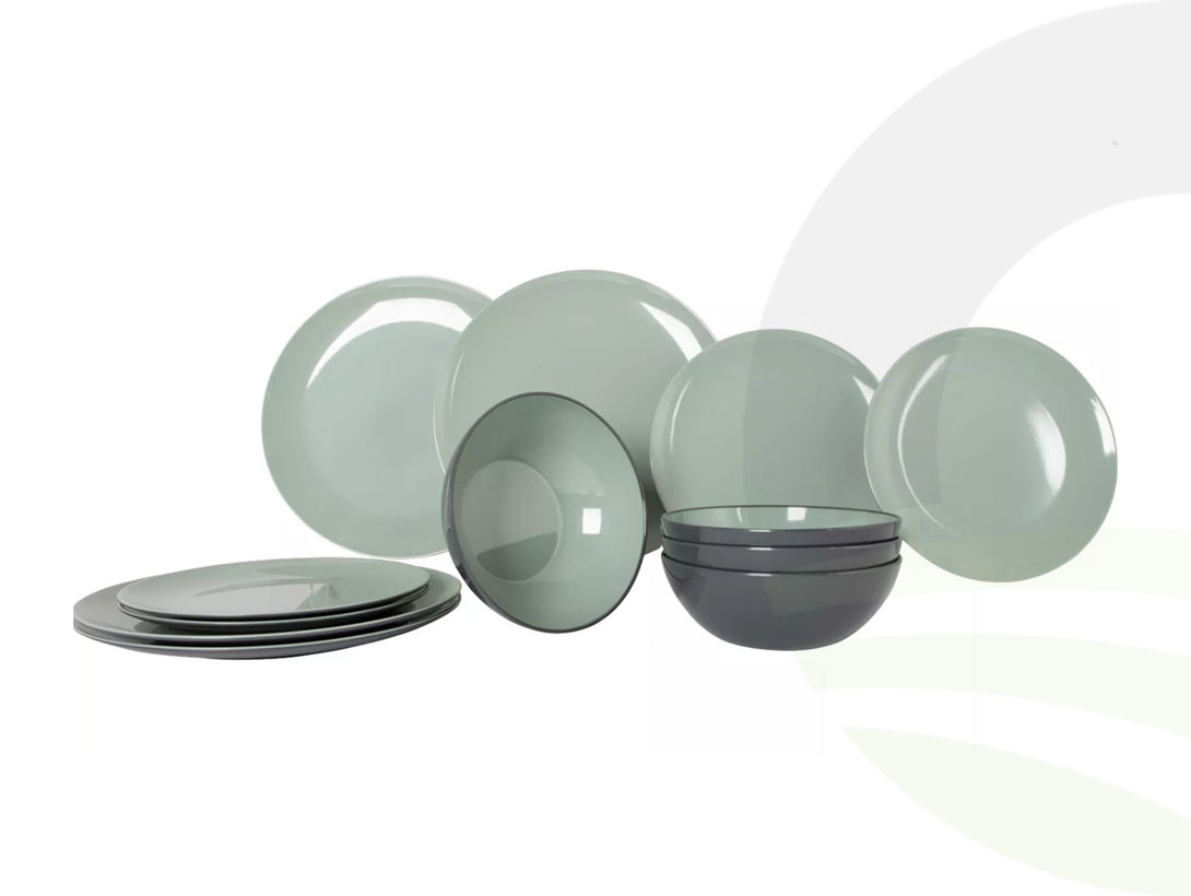 Gimex VIV Tableware Green 12 Pcs (Colour: Green)
