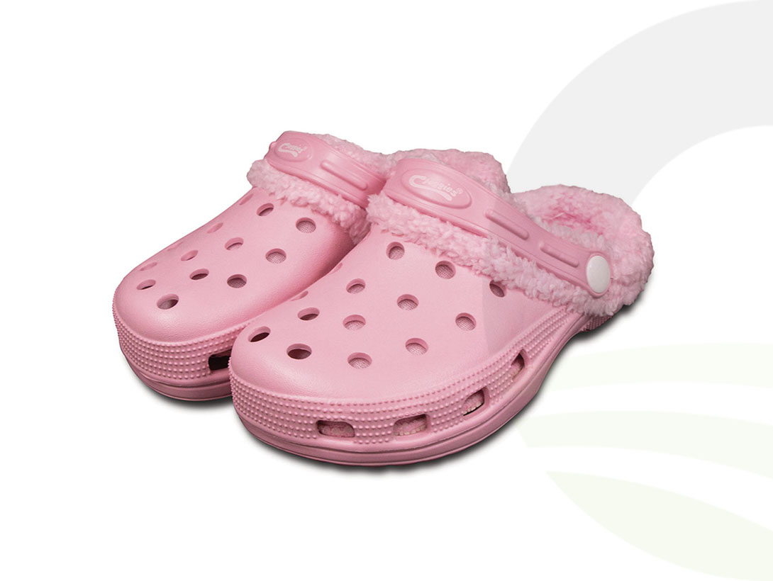 Kids Fleecy Cloggies Pink Size 13 (Colour: Pink)