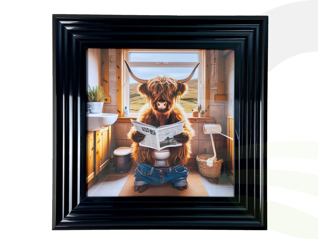 Cow Sitting On Toilet