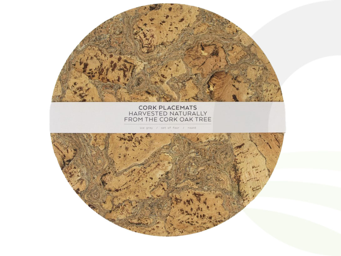 LIGA Natural Cork Placemats Round 4pc