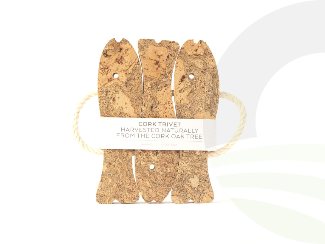 LIGA Natural Cork 3 Fish Trivet