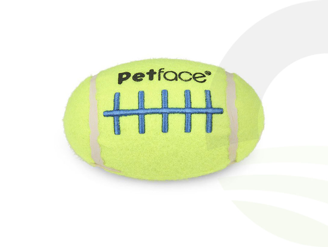 Petface Squeaky Rugby Tennis Ball Dog Toy