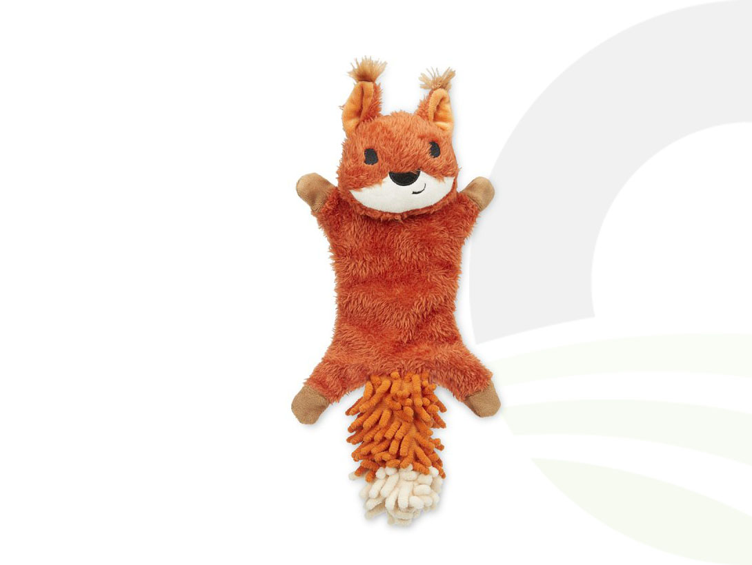 Petface Saffia Squirrel Crinkle Plush Dog Toy