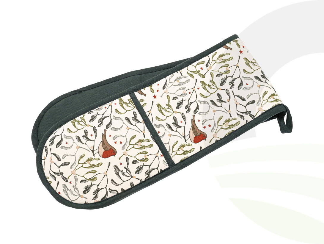 Walton&Co Robin & Mistletoe Double Oven Glove