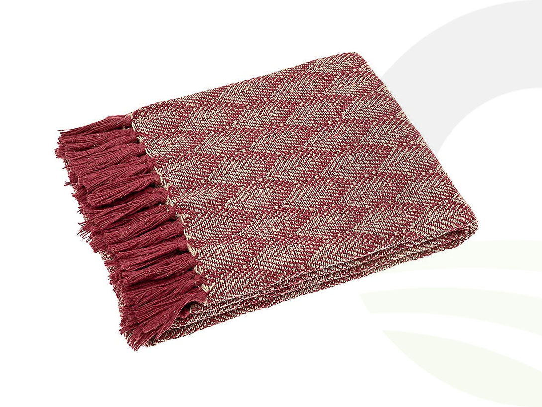 Walton&Co Recycled Cotton Leaf Throw Mulberry (Size: Mulberry)