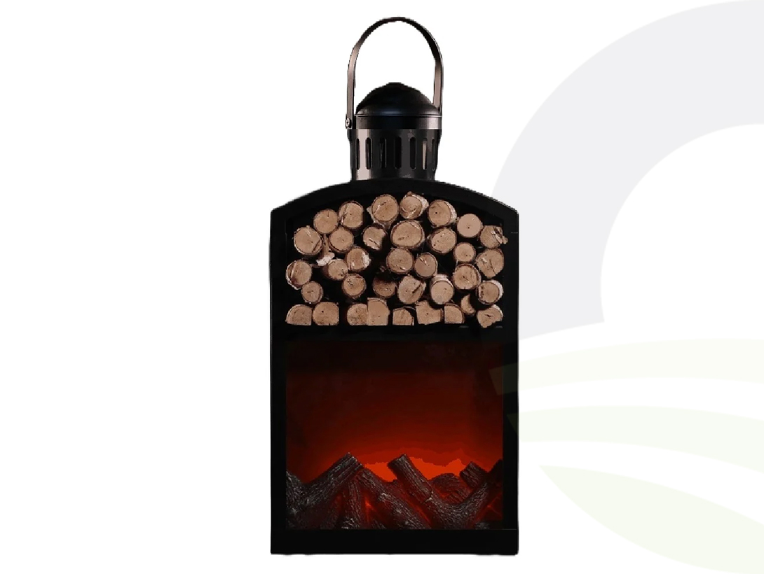 Noma 43cm Metal Wood Burner Log Store Lantern