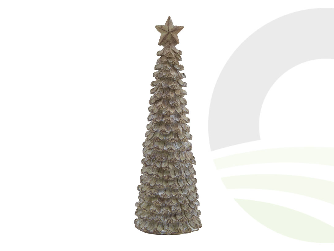 Beige Cedar Tree With Star Medium
