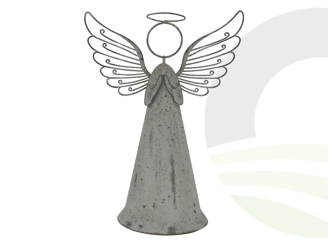 Rustic Metal Standing Angel Large