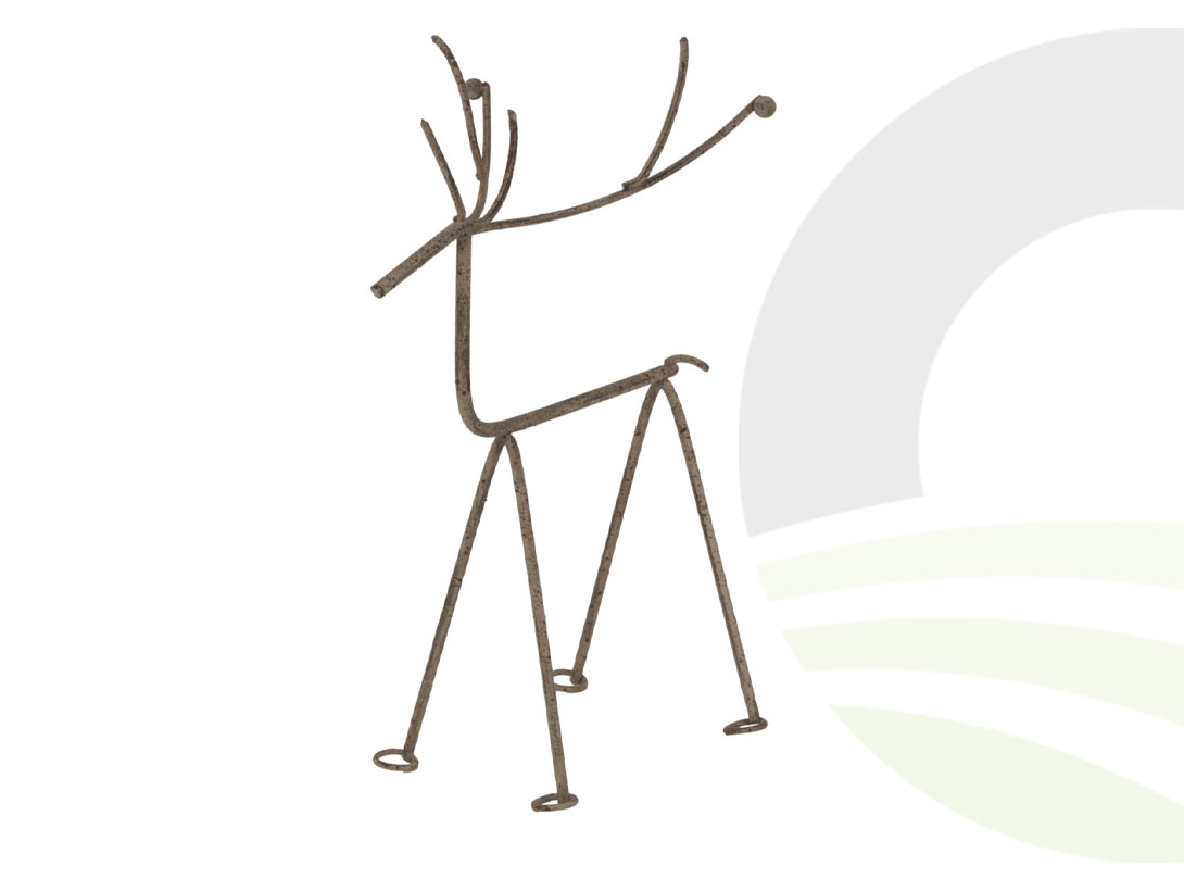 Rustic Metal Reindeer On Stand Medium