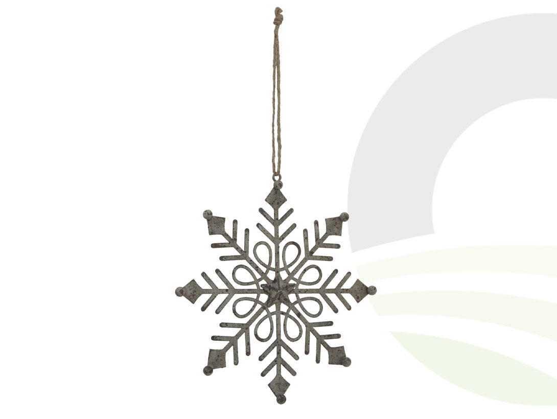 Rustic Hanging Gem Snowflake Decoration