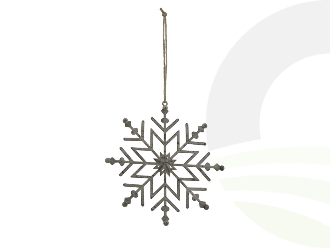 Rustic Hanging Ice Snowflake Decoration
