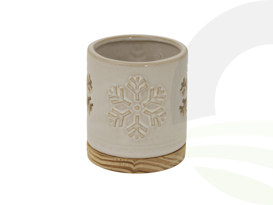 Alora Ceramic Snowflake Candle Holder
