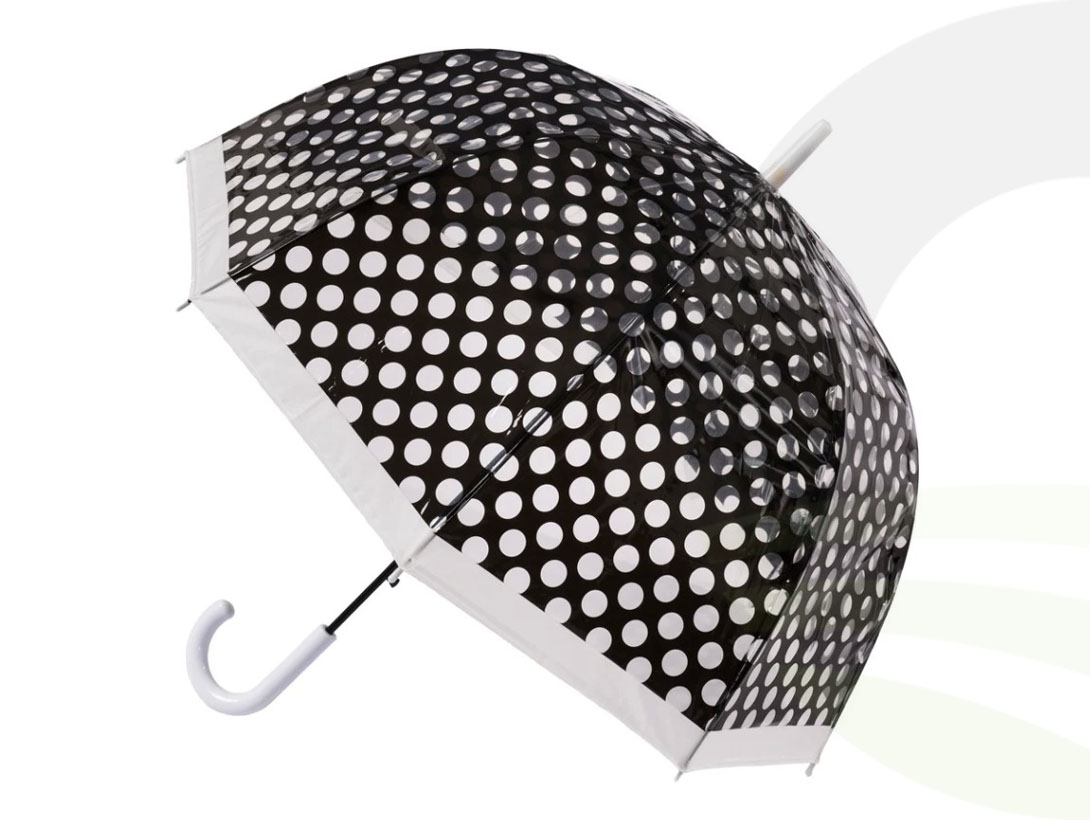 POE Clear Dome Spots Black/White Umbrella