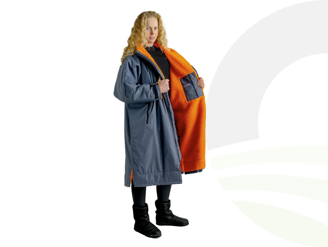 Dryrobe Advance Longsleeve Dark Grey Orange Small (Size: Small)