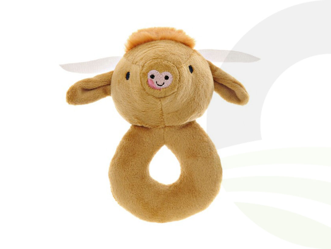 Highland Cow Plush Baby Rattle 
