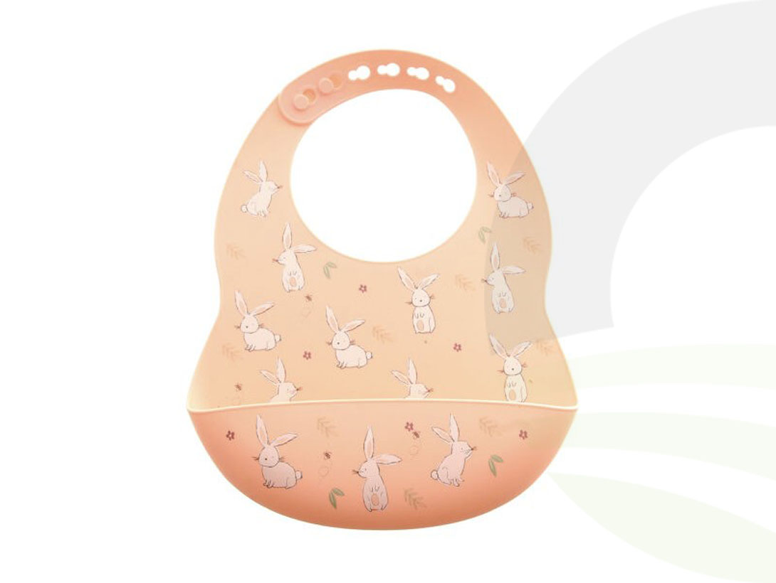Catch It Silicone Bib Bunnies Pink