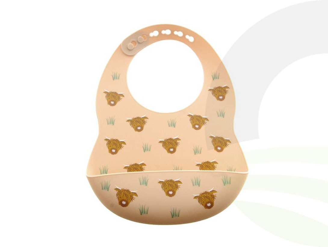 Catch It Silicone Bib Highland Cow