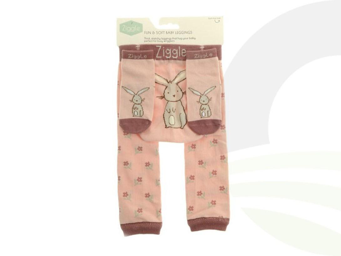Bunnies Pink Leggings And Socks Set 6-12