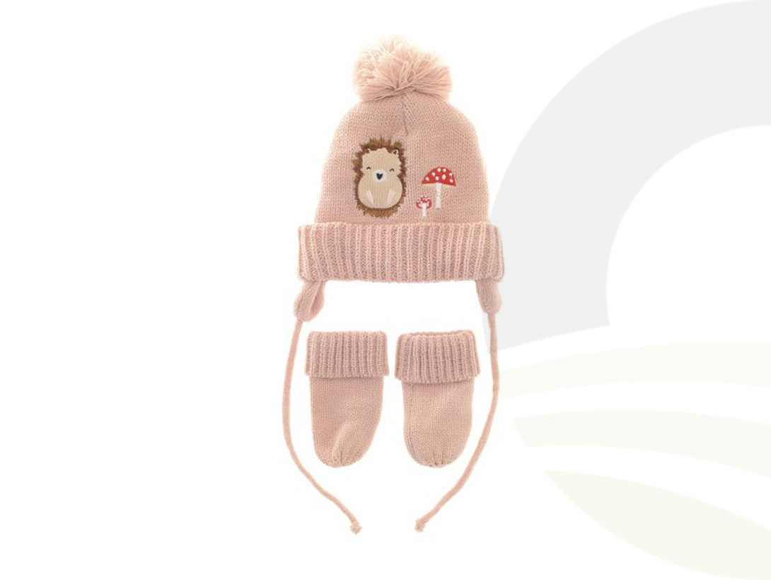 Woodland Wooly Hat And Mittens 0-12