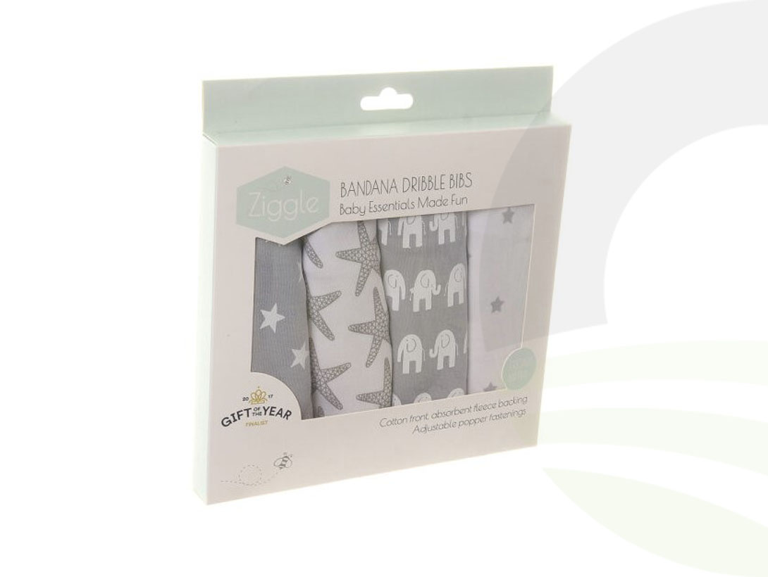 Grey And White Bib Set