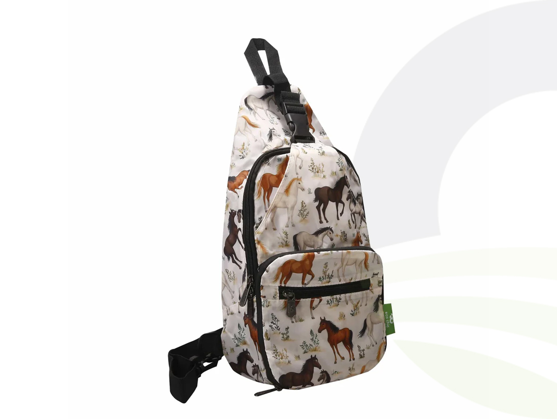 Beige Wild Horses Crossbody Bag