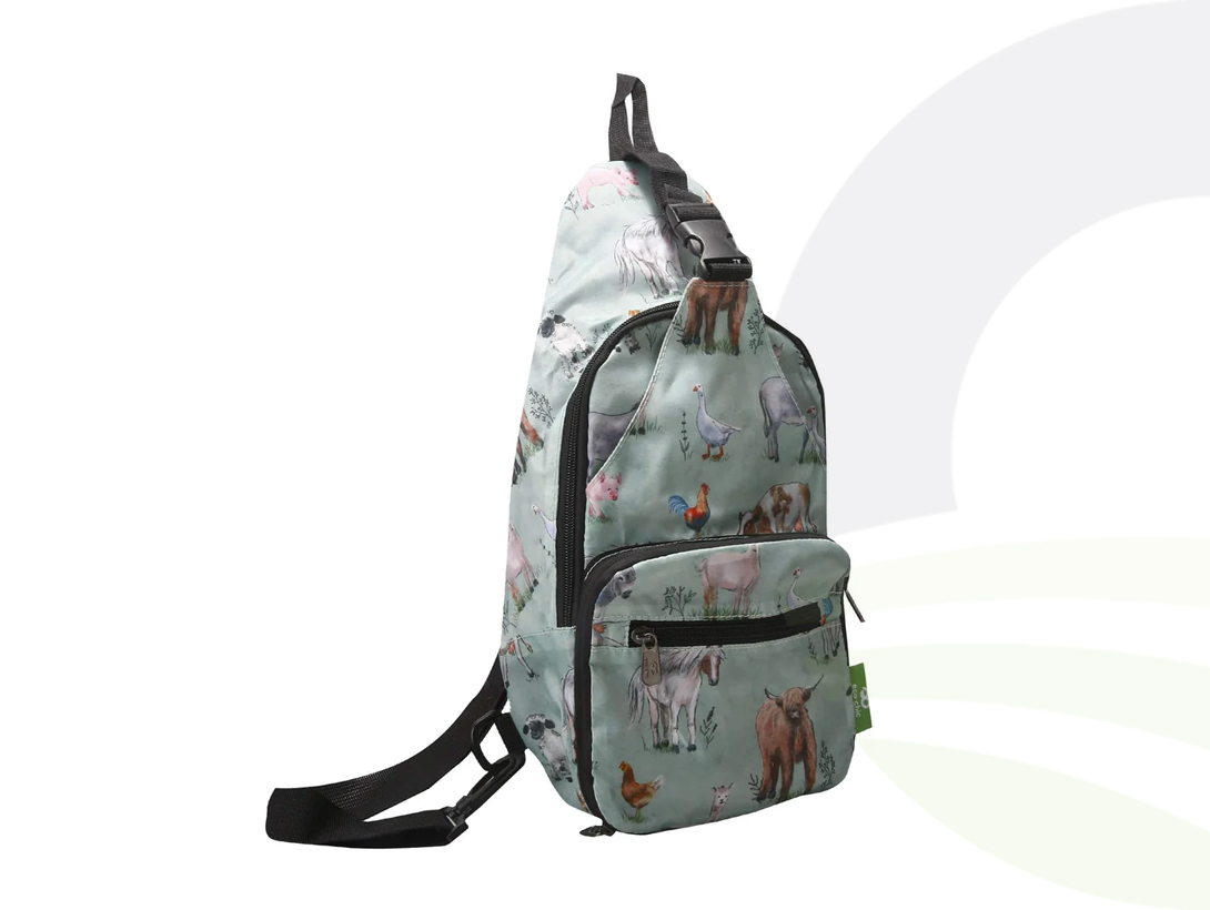 Sage Farm Animals Crossbody Bag