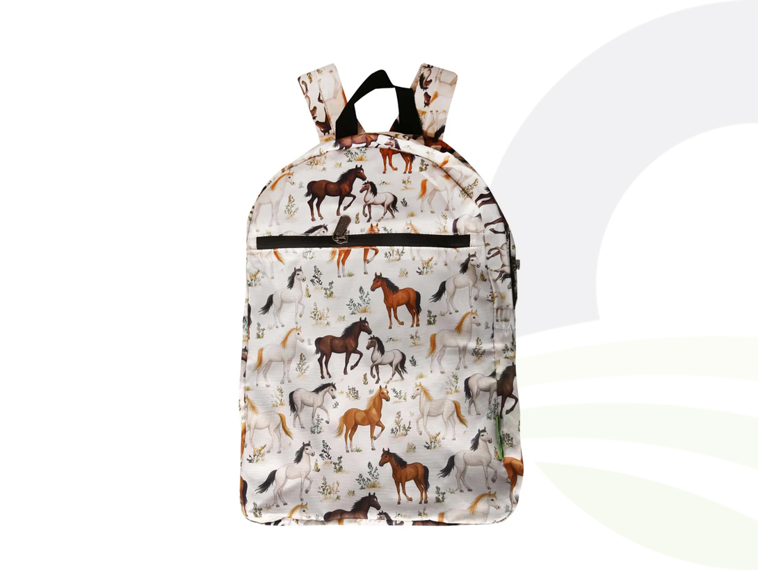 Beige Wild Horses Backpack