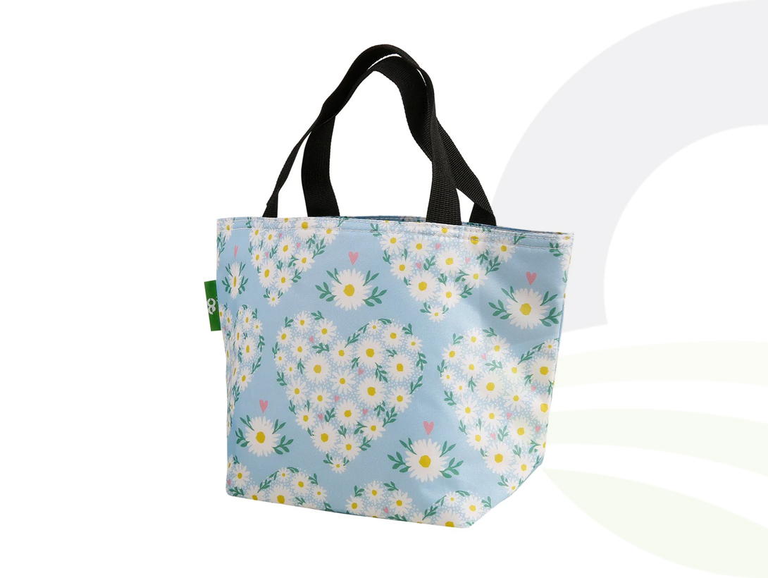 Blue Daisy Hearts Lunch Bag