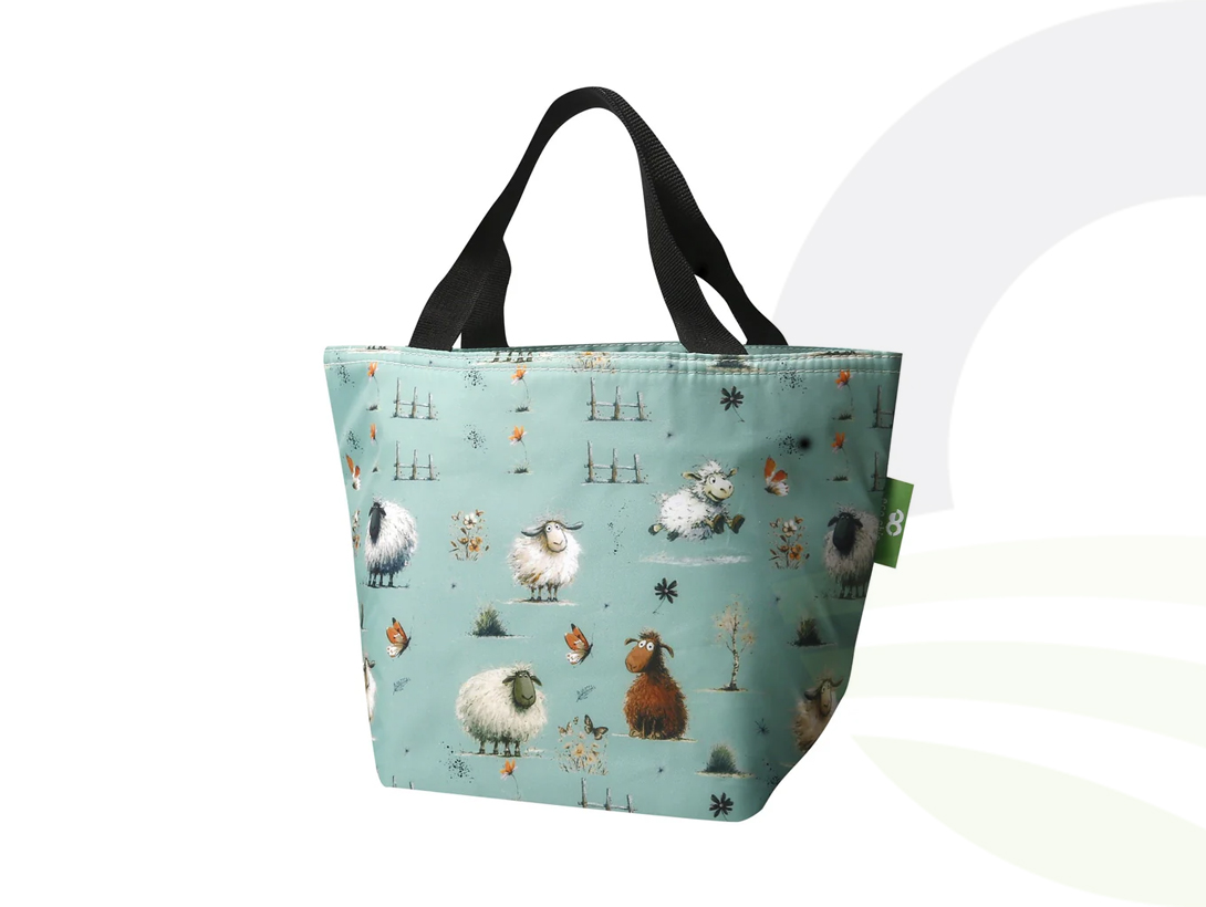 Green Whimsy Sheep Lunch Bag