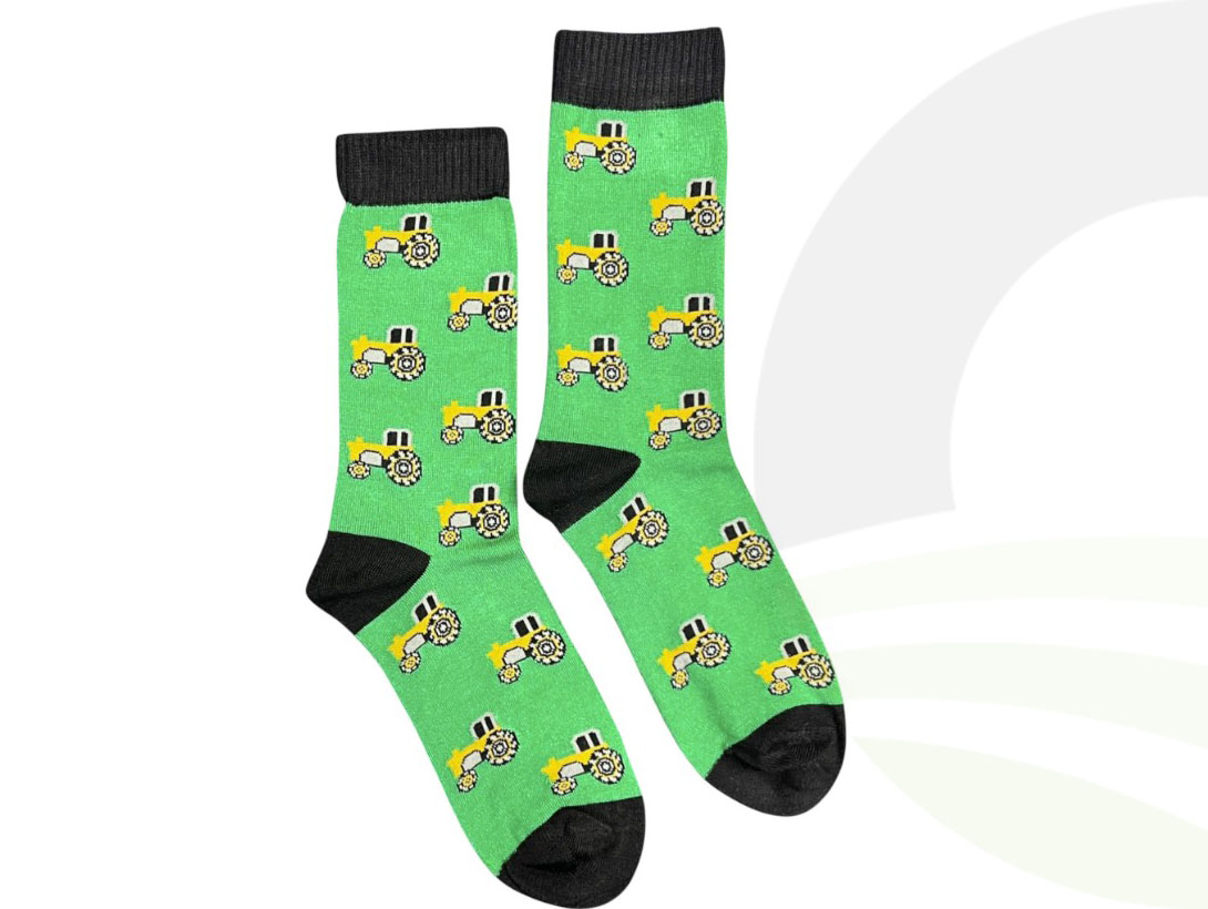 Jess & Lou Green Tractor Socks  (Size: Green Tractor)
