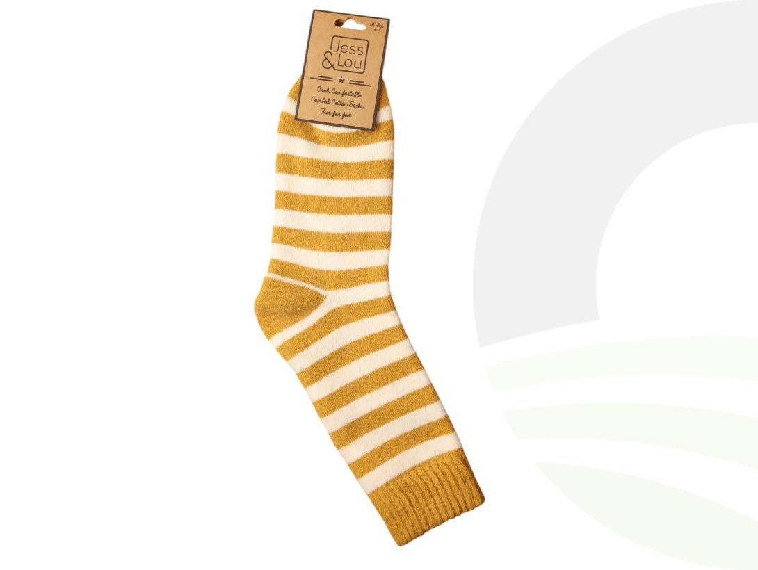 Jess & Lou Gold Stripe Cosy Socks