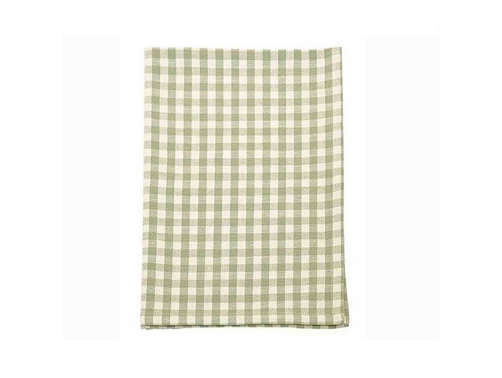 Walton&Co Pale Olive Gingham Tea Towel 2pcs