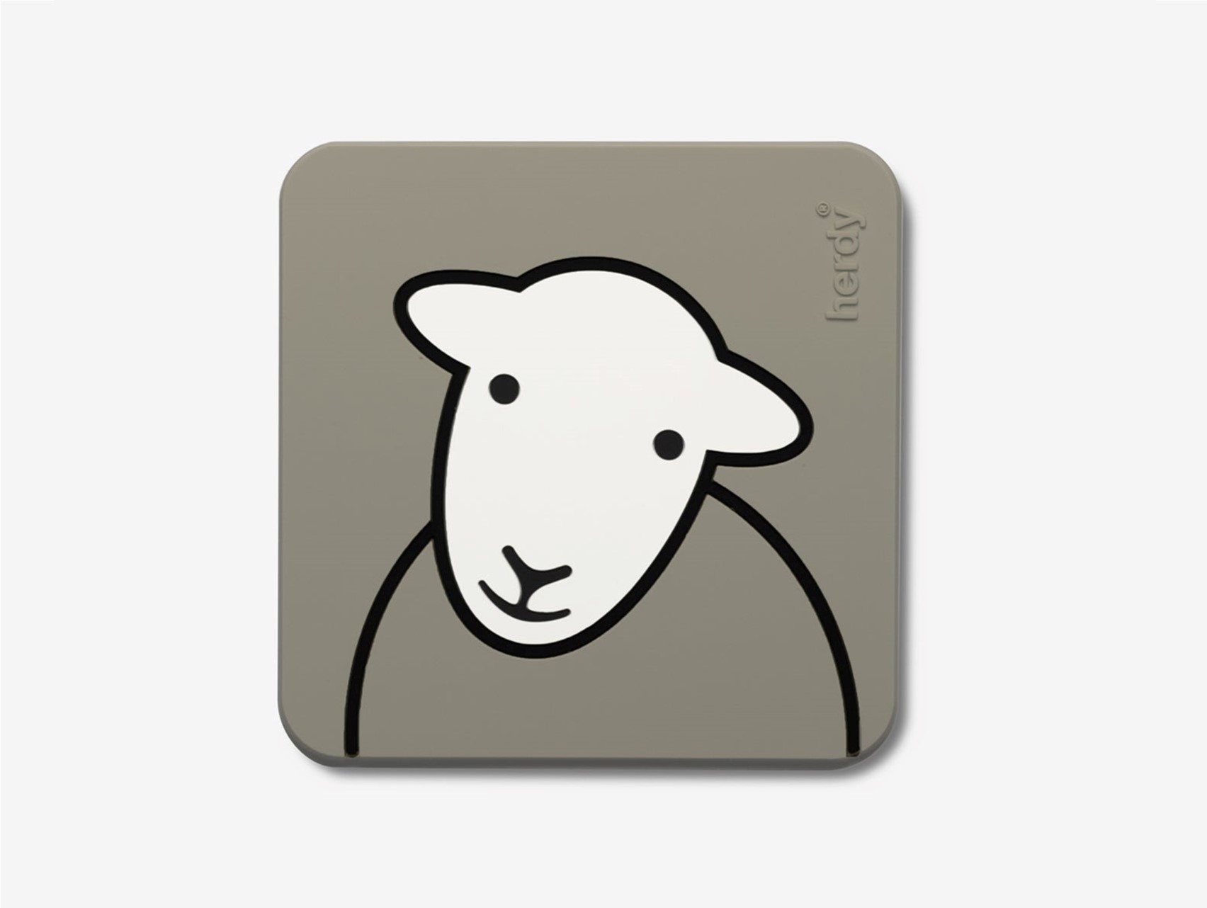 Herdy Hello Coaster Grey
