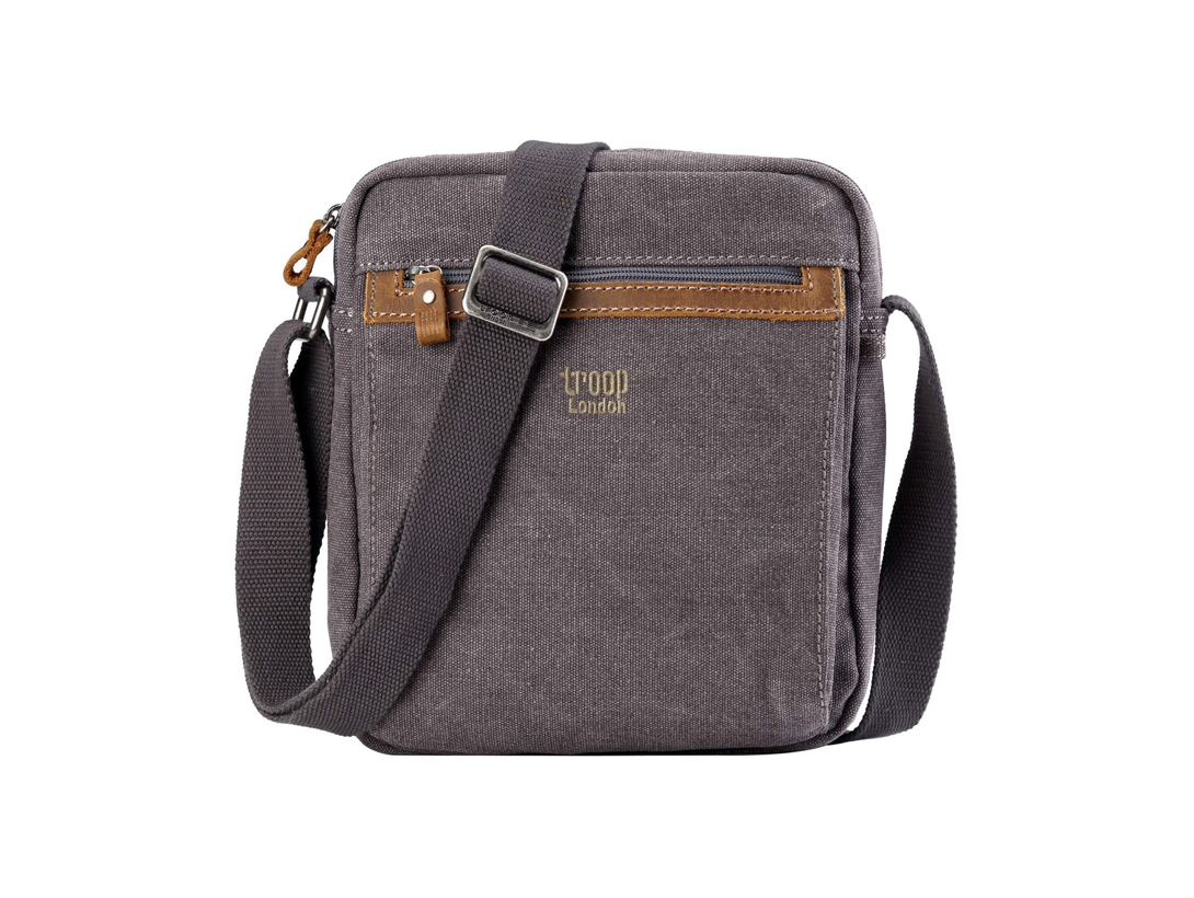 Troop Charcoal Canvas Crossbody Bag 
