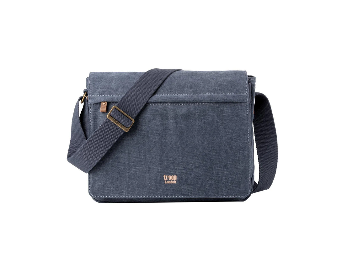 Troop Blue Canvas Laptop Messenger Bag 16.5"