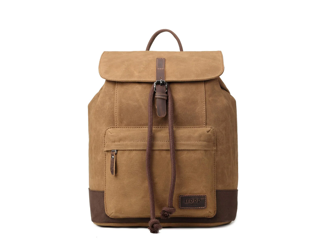 Troop Camel Heritage Waxed Canvas Laptop Backpack