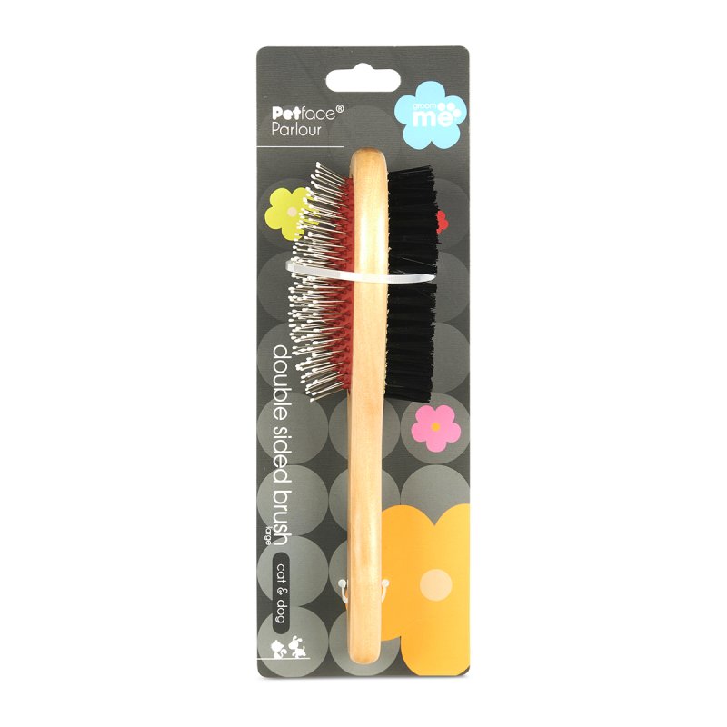 Petface Wooden Double Sided Brush 