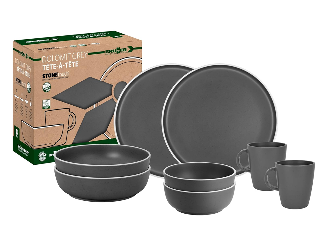 Brunner Set T&ecirc;te-&agrave;-t&ecirc;te Dolomit Grey 8 Pcs