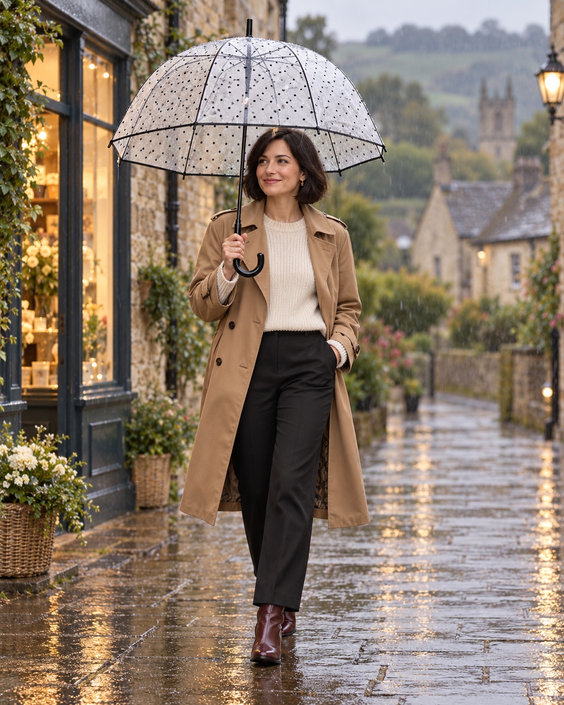 X-Brella Mono Polka Dot Dome Umbrella