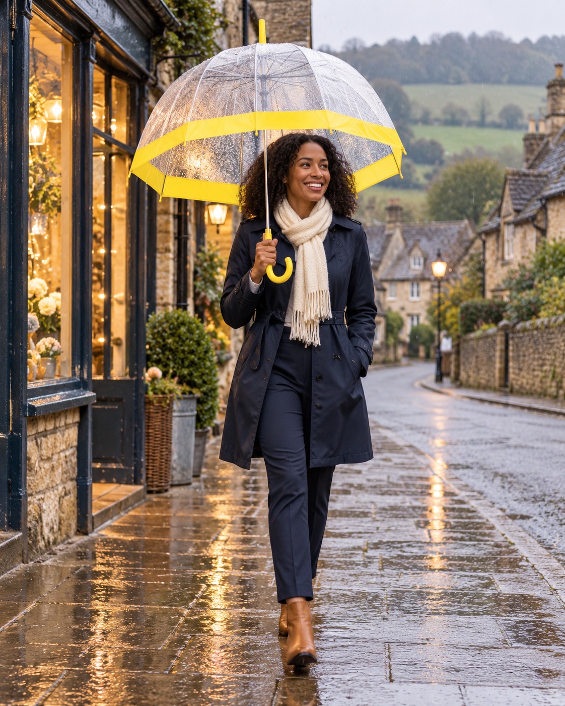 X-Brella Yellow Bordered Dome Umbrella 
