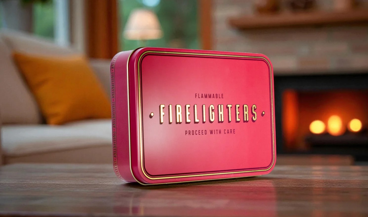 TINIT Firelighters Tin Burgundy