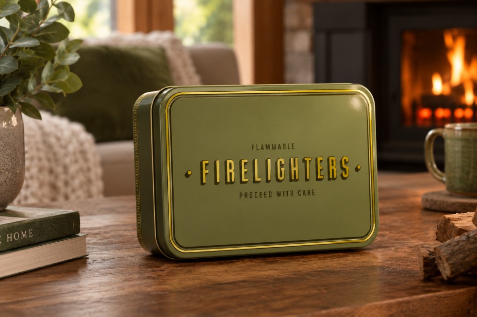 TINIT Firelighters Tin Olive Green