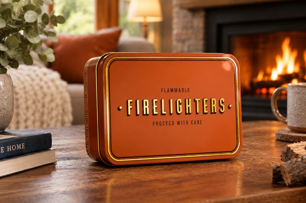 TINIT Firelighters Tin Orange