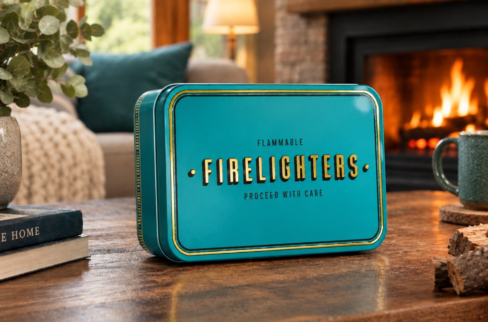 TINIT Firelighters Tin Teal
