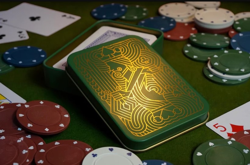 TINIT Playing Cards Tin Green