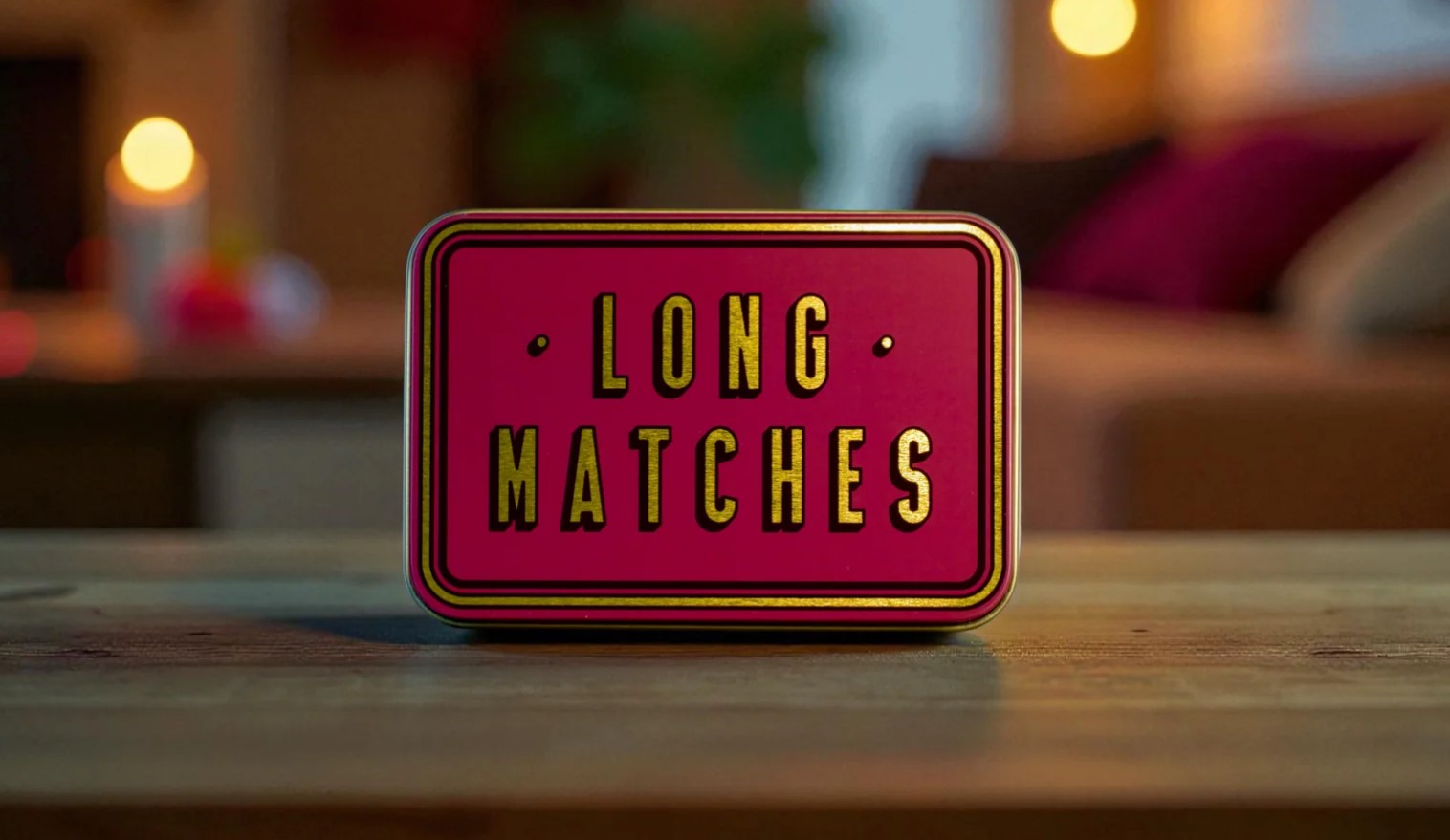 TINIT Long Matches Tin Burgundy