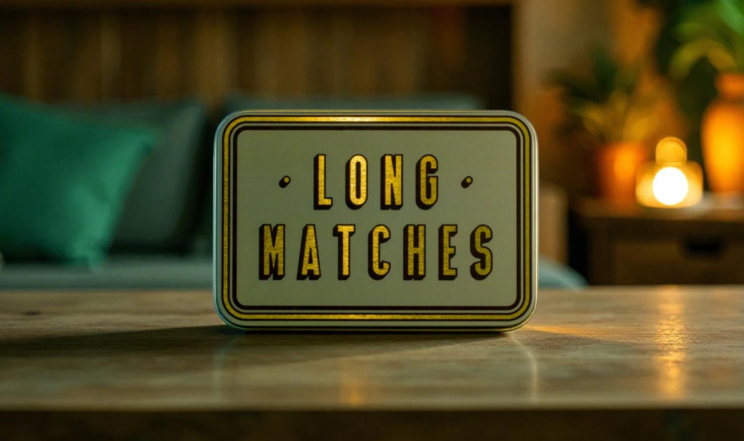 TINIT Long Matches Tin Olive Green