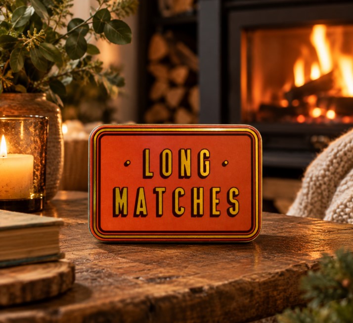 TINIT Long Matches Tin Burnt Orange